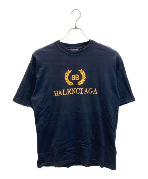 BALENCIAGA（バレンシアガ）BALENCIAGA (バレンシアガ) BBロゴプリント Tシャツ ネイビー サイズ:SIZE Sの古着・服飾アイテム