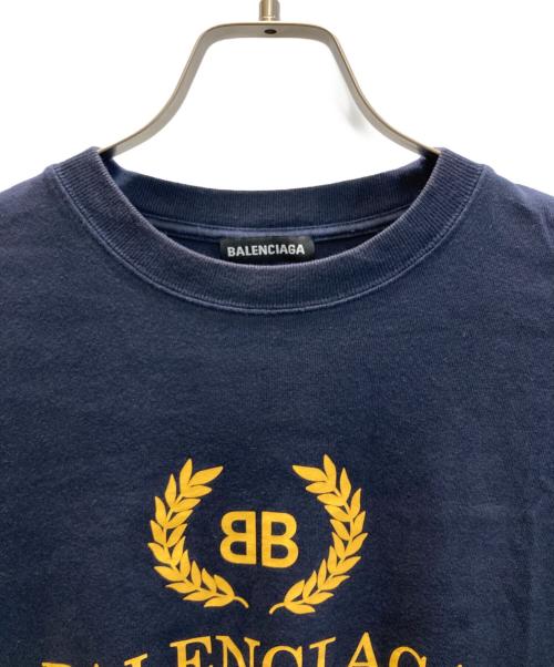 BALENCIAGA（バレンシアガ）BALENCIAGA (バレンシアガ) BBロゴプリント Tシャツ ネイビー サイズ:SIZE Sの古着・服飾アイテム