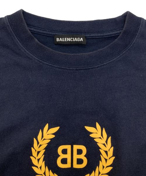 BALENCIAGA（バレンシアガ）BALENCIAGA (バレンシアガ) BBロゴプリント Tシャツ ネイビー サイズ:SIZE Sの古着・服飾アイテム