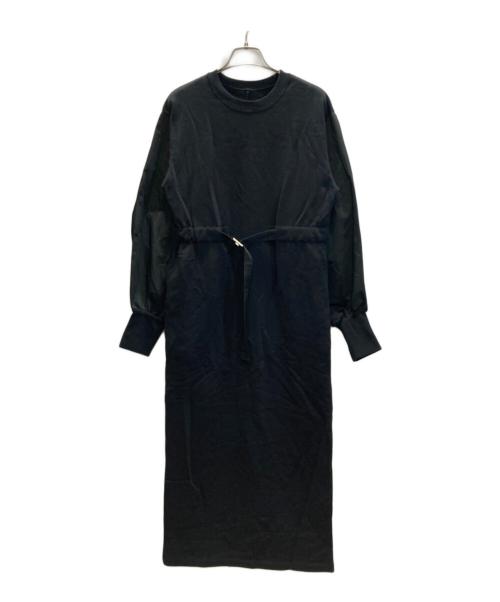 Adam et Rope（アダム エ ロペ）Adam et Rope (アダム エ ロペ) スウェットコンビベルテッドワンピース ブラック サイズ:表記無しの古着・服飾アイテム