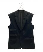 kudosクードス）の古着「COVER STITCH TAILOR VEST（カバーステッチテーラーベスト）」｜ブラック