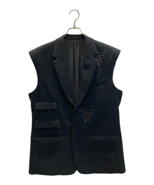 kudos（クードス）kudos (クードス) COVER STITCH TAILOR VEST（カバーステッチテーラーベスト） ブラック サイズ:SIZE 2の古着・服飾アイテム