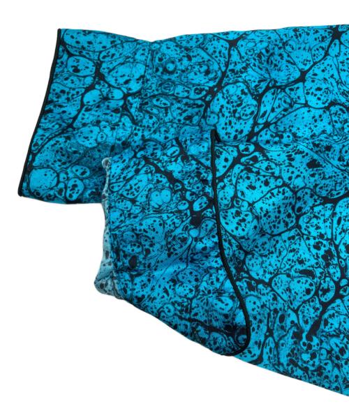 DRIES VAN NOTEN（ドリスヴァンノッテン）DRIES VAN NOTEN (ドリスヴァンノッテン) Satin Western Shirt / サテンウェスタンシャツ ブルー×ブラウン サイズ:SIZE 46の古着・服飾アイテム