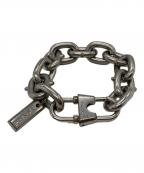 PRADAプラダ）の古着「BRACCIALI I METALLO ロゴプレート ファット チェーン ブレスレット」｜ARGENTO VEC