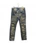 mnml (ミニマル) クラッシュリペアデニムパンツ インディゴ サイズ:SIZE 81cm (W32)：6000円