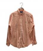 RALPH LAURENラルフローレン）の古着「CLASSIC FIT ストライプ ボタンダウン シャツ」｜オレンジ×ホワイト