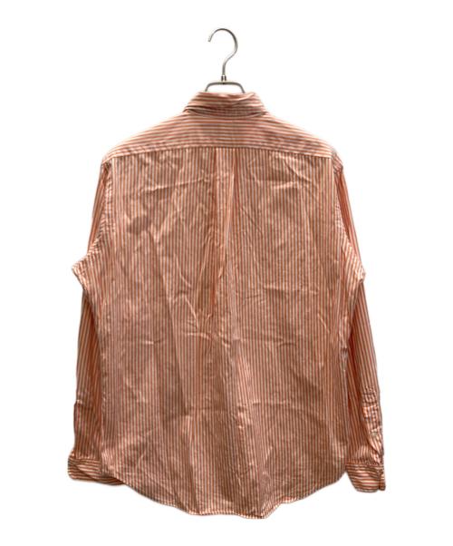 RALPH LAUREN（ラルフローレン）RALPH LAUREN (ラルフローレン) CLASSIC FIT ストライプ ボタンダウン シャツ オレンジ×ホワイト サイズ:Mの古着・服飾アイテム