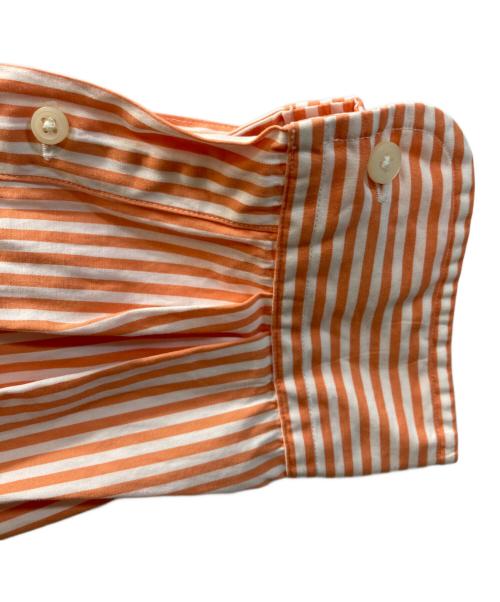 RALPH LAUREN（ラルフローレン）RALPH LAUREN (ラルフローレン) CLASSIC FIT ストライプ ボタンダウン シャツ オレンジ×ホワイト サイズ:Mの古着・服飾アイテム