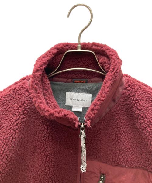 thisisneverthat（ディスイズネバーザット）thisisneverthat (ディスイズネバーザット) SP Sherpa Fleece Jacket レッド サイズ:Lの古着・服飾アイテム