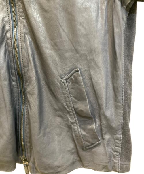 GIORGIO ARMANI（ジョルジョアルマーニ）GIORGIO ARMANI (ジョルジョアルマーニ) カーフレザー切替ジャケット ネイビー サイズ:46の古着・服飾アイテム