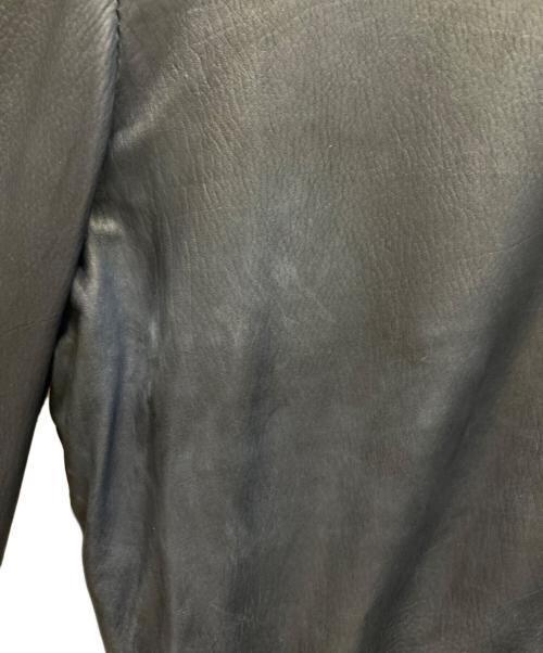 GIORGIO ARMANI（ジョルジョアルマーニ）GIORGIO ARMANI (ジョルジョアルマーニ) カーフレザー切替ジャケット ネイビー サイズ:46の古着・服飾アイテム
