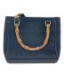 GUCCI (グッチ) 2way バンブー スエード ハンドバッグ ネイビー：8000円