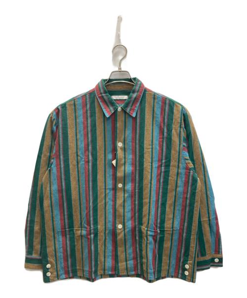 JOURNAL STANDARD（ジャーナルスタンダード）JOURNAL STANDARD (ジャーナルスタンダード) メキシカン ストライプ CPOシャツ グリーン×ブラウン サイズ:M 未使用品の古着・服飾アイテム