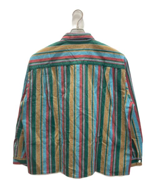 JOURNAL STANDARD（ジャーナルスタンダード）JOURNAL STANDARD (ジャーナルスタンダード) メキシカン ストライプ CPOシャツ グリーン×ブラウン サイズ:M 未使用品の古着・服飾アイテム