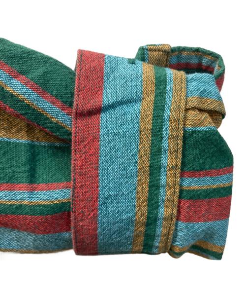 JOURNAL STANDARD（ジャーナルスタンダード）JOURNAL STANDARD (ジャーナルスタンダード) メキシカン ストライプ CPOシャツ グリーン×ブラウン サイズ:M 未使用品の古着・服飾アイテム