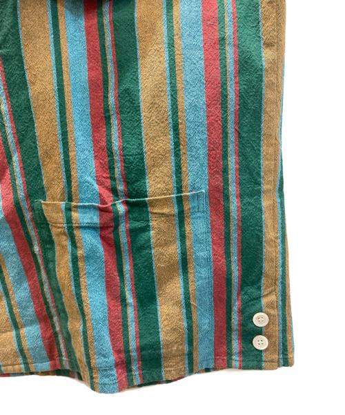 JOURNAL STANDARD（ジャーナルスタンダード）JOURNAL STANDARD (ジャーナルスタンダード) メキシカン ストライプ CPOシャツ グリーン×ブラウン サイズ:M 未使用品の古着・服飾アイテム