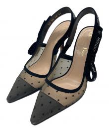 Christian Dior（クリスチャン ディオール）の古着「J'Adior スリングバック シースルー ドット メッシュ パンプス」｜ブラック