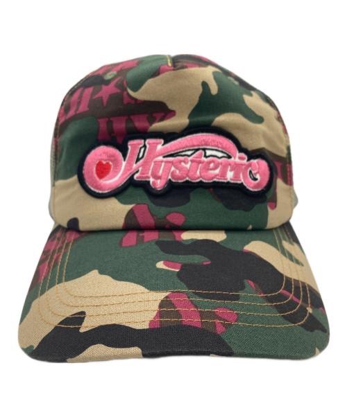 Hysteric Glamour（ヒステリックグラマー）Hysteric Glamour (ヒステリックグラマー) WOODLAND HYS メッシュキャップ グリーン×ピンク サイズ:FREEの古着・服飾アイテム