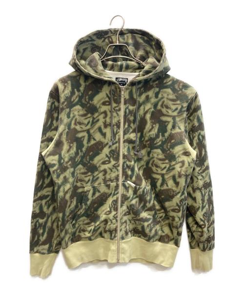stussy（ステューシー）stussy (ステューシー) ジップカモパーカー グリーン サイズ:Mの古着・服飾アイテム