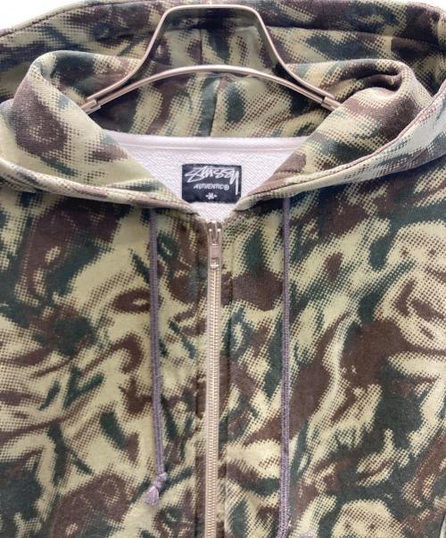 stussy（ステューシー）stussy (ステューシー) ジップカモパーカー グリーン サイズ:Mの古着・服飾アイテム