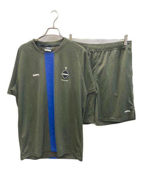 F.C.R.B.（エフシーレアルブリストル）F.C.R.B. (エフシーレアルブリストル) TRAINING S/S TOP & SHORTS グリーン サイズ:Lの古着・服飾アイテム
