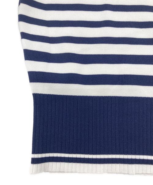 Bibiy.（ビビィ）Bibiy. (ビビィ) ROSIE SHIRT KNIT（ロージーシャツニット） ネイビー×ホワイト サイズ:SIZE Freeの古着・服飾アイテム