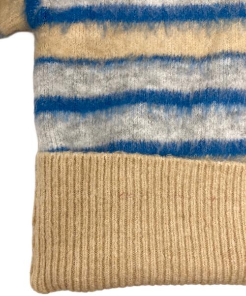 SLOBE citron（スローブシトロン）SLOBE citron (スローブシトロン) collardesign ニット ベージュ×ブルー サイズ:Fの古着・服飾アイテム