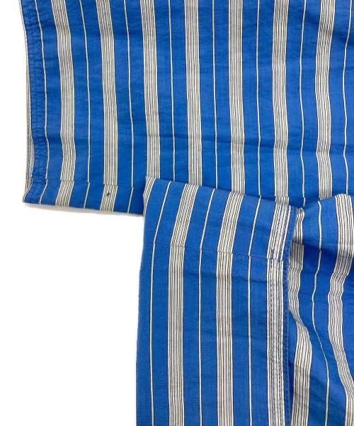 Curensology（カレンソロジー）Curensology (カレンソロジー) ストライプレイヤードギャザーブラウス ブルー サイズ:FREEの古着・服飾アイテム