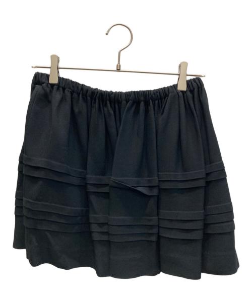 MIU MIU（ミュウミュウ）MIU MIU (ミュウミュウ) ギャザーフレアミニスカート ブラック サイズ:40の古着・服飾アイテム
