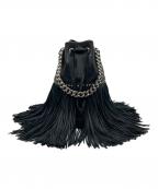 J&M DAVIDSONジェイ＆エム デヴィッドソン）の古着「カーニバル 巾着フリンジスタッズ 2wayチェーンショルダーバッグ」｜ブラック