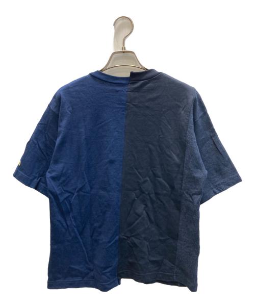 THE NORTHFACE PURPLELABEL（ザ・ノースフェイス パープルレーベル）THE NORTHFACE PURPLELABEL (ザ・ノースフェイス パープルレーベル) BEAMS BOY (ビームスボーイ) アシンメトリー ドッキング ロゴTシャツ ネイビー サイズ:Sの古着・服飾アイテム