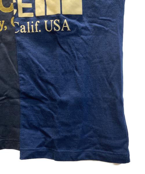 THE NORTHFACE PURPLELABEL（ザ・ノースフェイス パープルレーベル）THE NORTHFACE PURPLELABEL (ザ・ノースフェイス パープルレーベル) BEAMS BOY (ビームスボーイ) アシンメトリー ドッキング ロゴTシャツ ネイビー サイズ:Sの古着・服飾アイテム