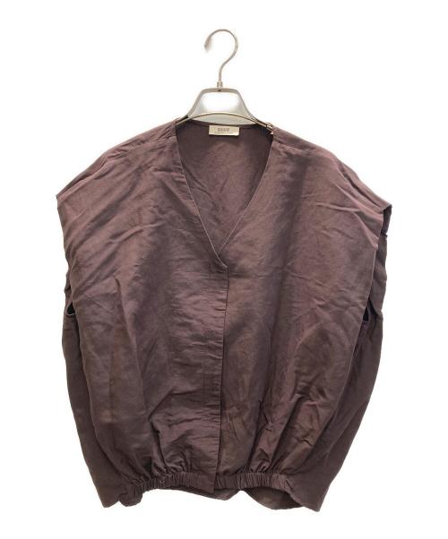 journal standard L'essage（ジャーナルスタンダード レサージュ）journal standard L'essage (ジャーナルスタンダード レサージュ) VIS/LINEN ドルマンブラウス ブラウン サイズ:表記なしの古着・服飾アイテム