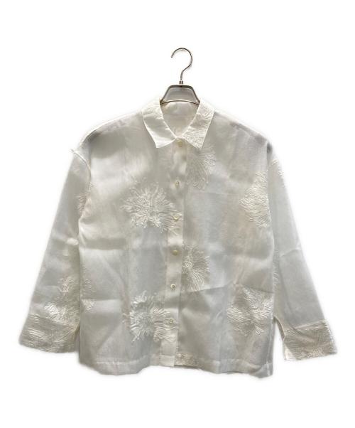 JOURNAL STANDARD（ジャーナルスタンダード）JOURNAL STANDARD (ジャーナルスタンダード) シアーレースビッグシャツ ホワイト サイズ:表記なしの古着・服飾アイテム