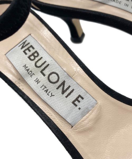 NEBULONIE（ネブローニ）NEBULONIE (ネブローニ) アンクルゴム ストラップ サンダル ブラック サイズ:SIZE 36 1/2の古着・服飾アイテム