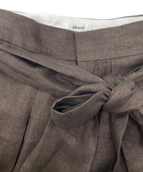 ebure（エブール）EBURE (エブール) リネンベルテッドタックパンツ ブラウン サイズ:36の古着・服飾アイテム