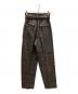 EBURE (エブール) リネンベルテッドタックパンツ ブラウン サイズ:36：4000円