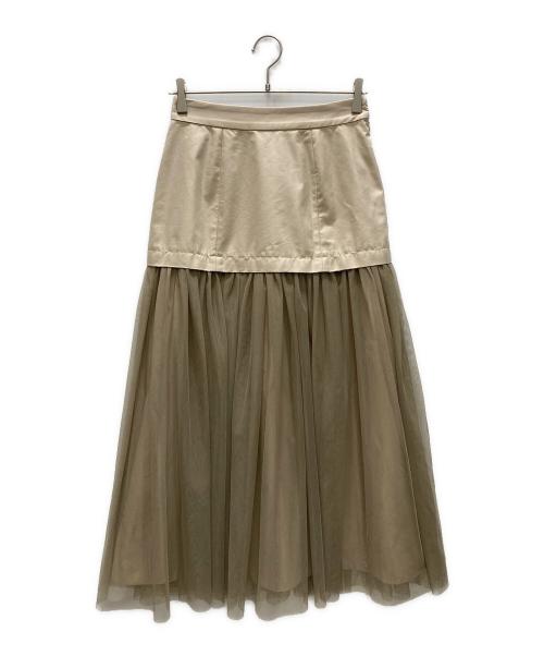 MANOF（マノフ）MANOF (マノフ) CORSET LIKE TULLE SKIRT / コルセット ライク チュール スカート ベージュ サイズ:SIZE S 未使用品の古着・服飾アイテム