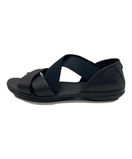 CAMPER（カンペール）CAMPER (カンペール) レザークロスストラップサンダル ブラック サイズ:38の古着・服飾アイテム