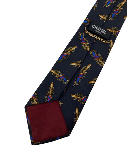 CHANEL（シャネル）CHANEL (シャネル) シルクネクタイ ブラック サイズ:FREEの古着・服飾アイテム