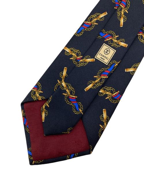 CHANEL（シャネル）CHANEL (シャネル) シルクネクタイ ブラック サイズ:FREEの古着・服飾アイテム