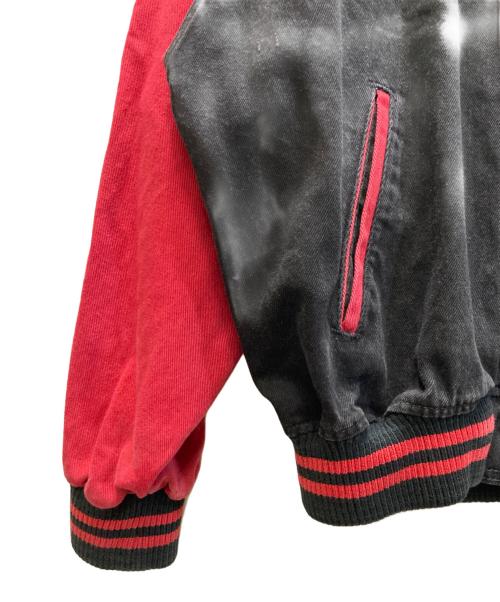 INTERNATIONAL DENIM（インターナショナルデニム）INTERNATIONAL DENIM (インターナショナルデニム) 90s D.A.R.E. 刺繍スタジャン ブラック×レッド サイズ:SIZE Lの古着・服飾アイテム