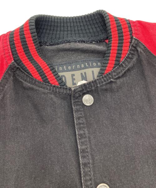 INTERNATIONAL DENIM（インターナショナルデニム）INTERNATIONAL DENIM (インターナショナルデニム) 90s D.A.R.E. 刺繍スタジャン ブラック×レッド サイズ:SIZE Lの古着・服飾アイテム