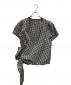 RHC Ron Hermanアールエイチシー ロンハーマン）の古着「カシュクールギンガムチェックブラウス」｜ブラック