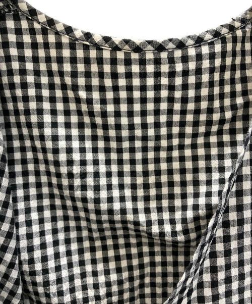 RHC Ron Herman（アールエイチシー ロンハーマン）RHC Ron Herman (アールエイチシー ロンハーマン) カシュクールギンガムチェックブラウス ブラック サイズ:XSの古着・服飾アイテム