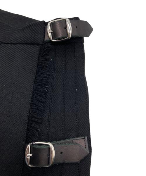 O'NEIL OF DUBLIN（オニールオブダブリン）O'NEIL OF DUBLIN (オニールオブダブリン) プリーツラップウールスカート（ pleated wrap wool skirt） ブラック サイズ:US8の古着・服飾アイテム