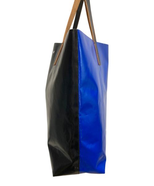 MARNI（マルニ）MARNI (マルニ) バイカラーロゴトートバッグ（bicolor logo tote bag） ブラック×ブルーの古着・服飾アイテム