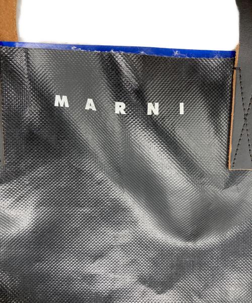 MARNI（マルニ）MARNI (マルニ) バイカラーロゴトートバッグ（bicolor logo tote bag） ブラック×ブルーの古着・服飾アイテム