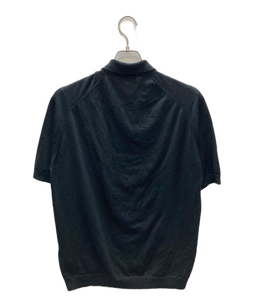 JOHN SMEDLEY（ジョンスメドレー）JOHN SMEDLEY (ジョンスメドレー) UNITED ARROWS (ユナイテッドアローズ) ニットポロシャツ ブラック サイズ:Lの古着・服飾アイテム