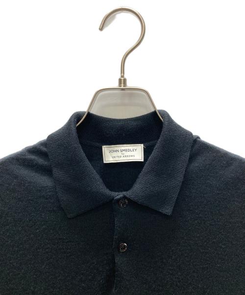 JOHN SMEDLEY（ジョンスメドレー）JOHN SMEDLEY (ジョンスメドレー) UNITED ARROWS (ユナイテッドアローズ) ニットポロシャツ ブラック サイズ:Lの古着・服飾アイテム